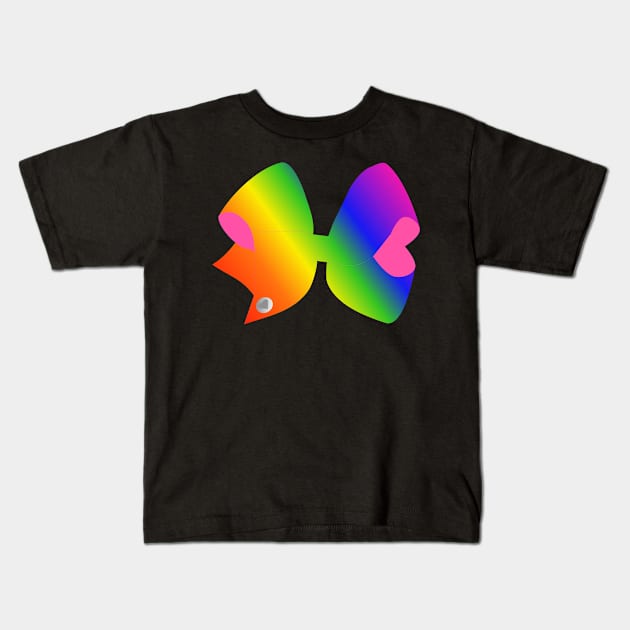 Big Rainbow Bow Kids T-Shirt by JPDesigns